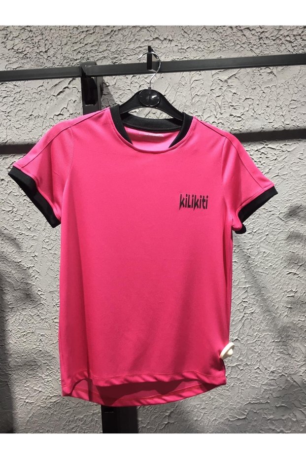 Unisex Kids Sports T-Shirt Crew Neck Fuchsia