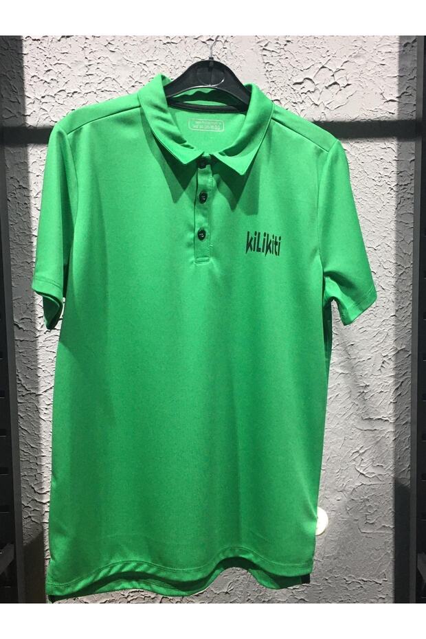 Green Unisex Kids Sports Polo T-Shirt