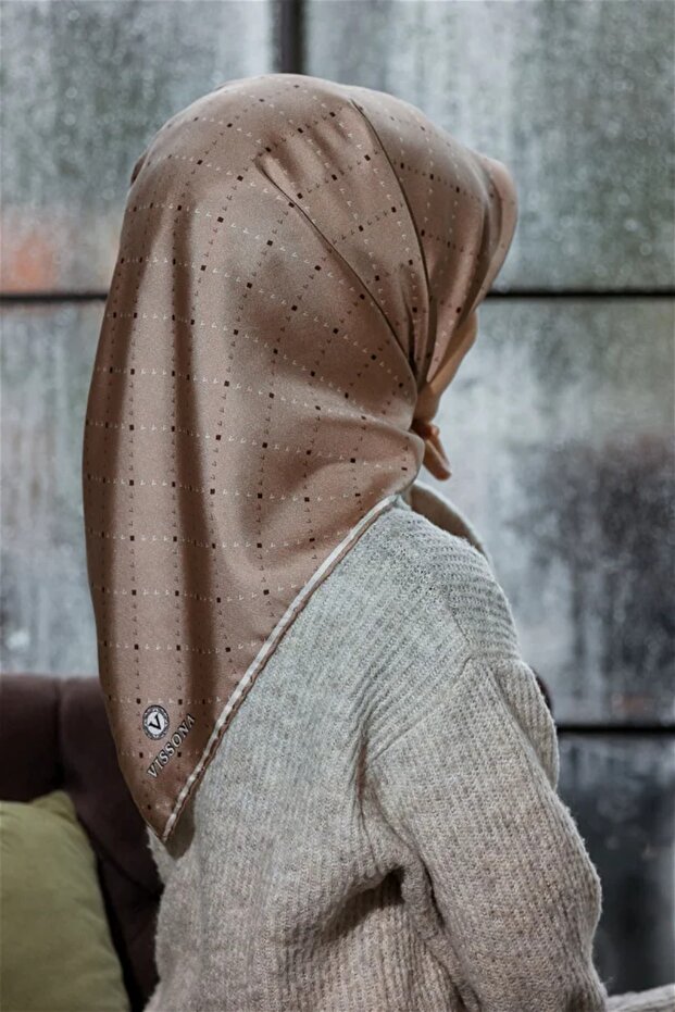 Women's Twill Silk Scarf Beige