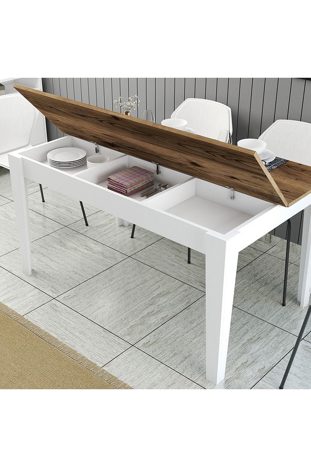 Variant Milan Yemek Odası Takımı - Beyaz / Ceviz - 2