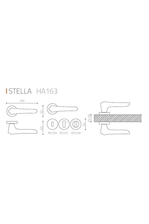 Stella Altın - Wc Mandallı Rozetli Kapı Kolu - Hha163ro12w Gl - 2