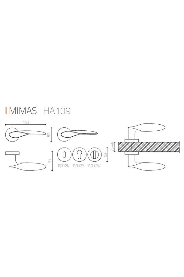 Mimas Krom - Yale (DIŞ KAPI) Rozetli Kapı Kolu - Hha109ro12y Cr - 2