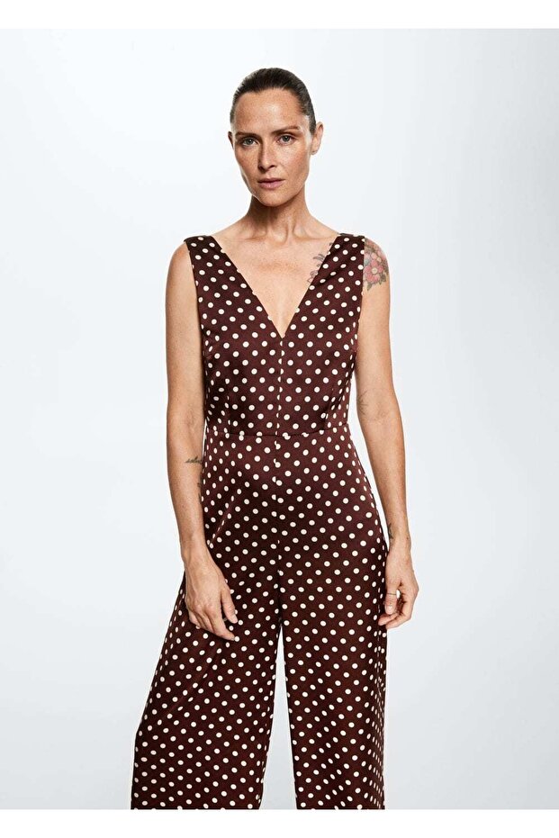 Polka Dot Pattern Jumpsuit - 1