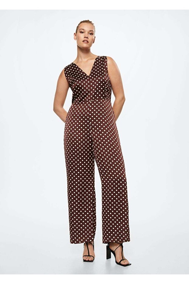 Polka Dot Pattern Jumpsuit - 6