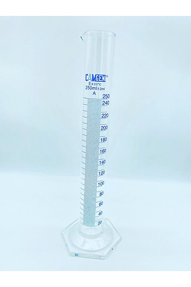 Cam Mezür Uzun Form Altıgen Tabanlı A Kalite Borosilikat 250ml 1 Adet - 1