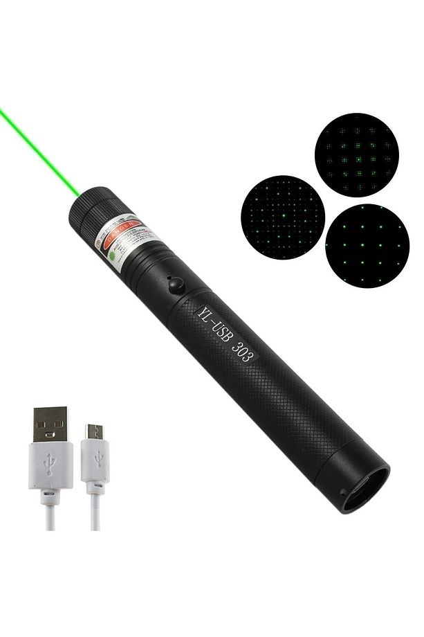 New Model Şarjlı Güçlü Yeşil Lazer Pointer Yakıcı 1000 Mw Siyah Metal Kasa 2022 - 3
