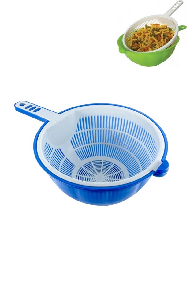 Plastic 2 Layer Multi-Pack Pasta Strainer - 1