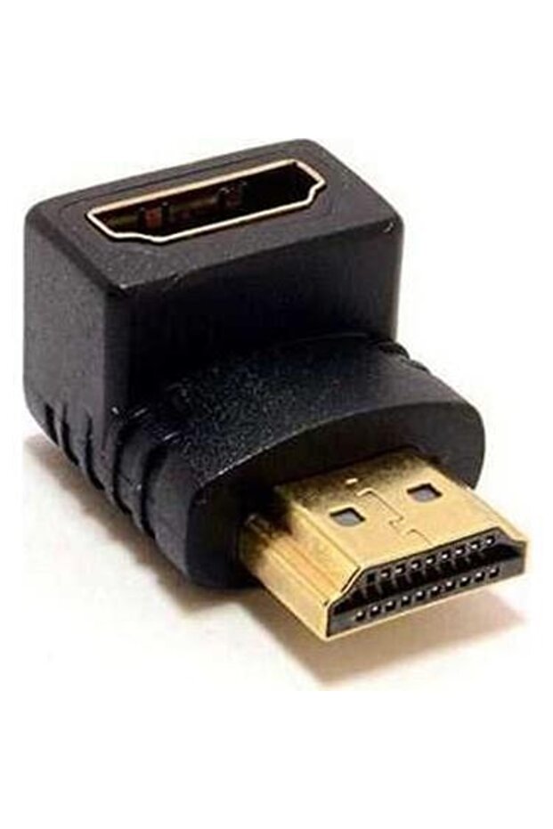 90 Degree Angled HDMI a Male Adapter - Black Color, Gold Plated