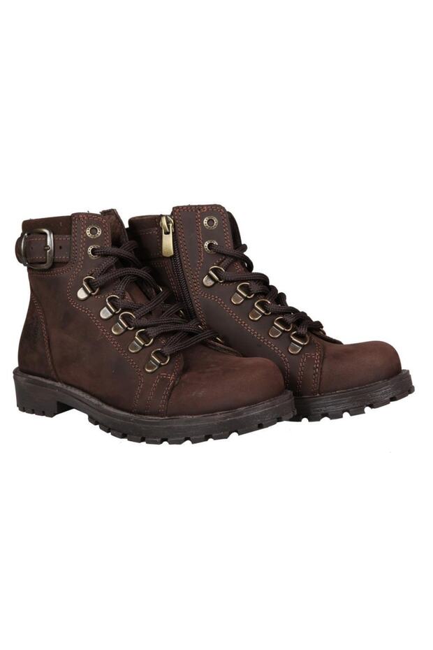 Unisex Kahve Saf Deri Süet Bot 8028 - 5