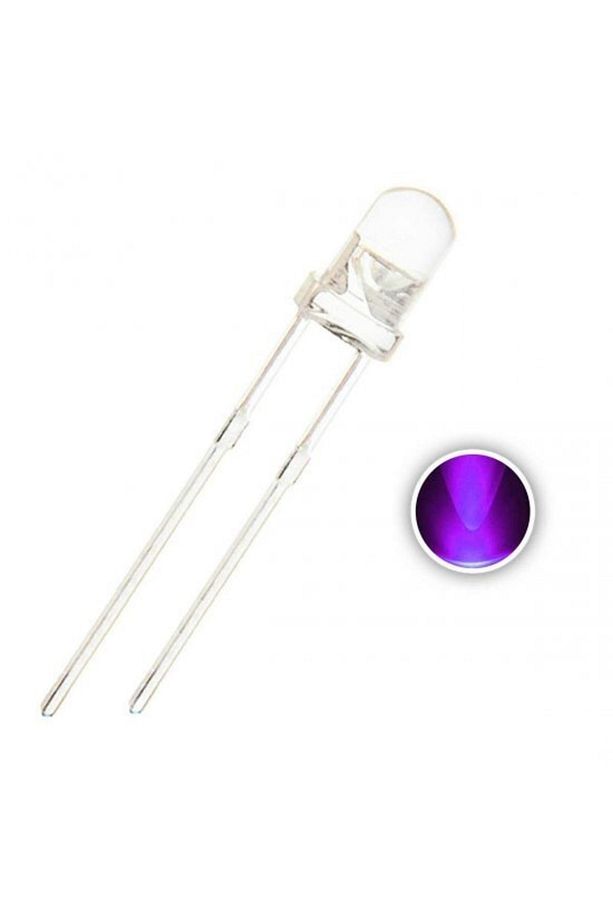 20 Adet 5mm Uv Led Kristal Mor Işık Ultraviyole 390-410nm Arduino - 1