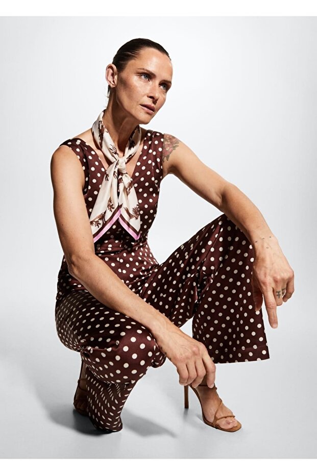 Polka Dot Pattern Jumpsuit - 5