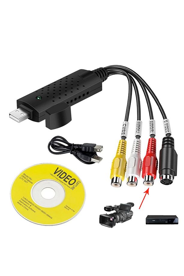Usb Rca Capture Easycap Kamera Uydu Kayıt Kartı Video Kayıt Analog Kaydedici Görüntü Ses - 3