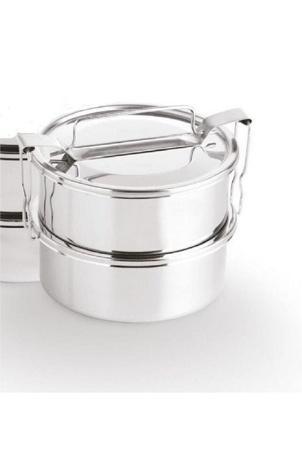 Paslanmaz Çelik 2li Sefer Tası 1 Lt Tek Kişilik Yemek Taşıma Kabı 500ml X2 Isıtılabilir %100 Metal - 1