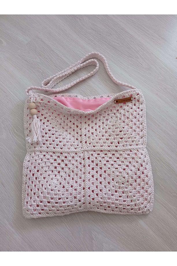 Art With Crochet El Örgüsü Motifli Yazlık Çanta - 5