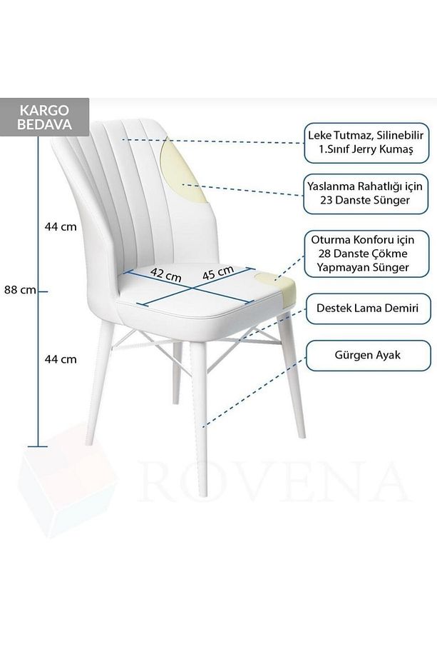 6 Kişilik Açılır Mdf Masa Sandalye Takımı Mutfak Masası Takımı Salon Masası - 4