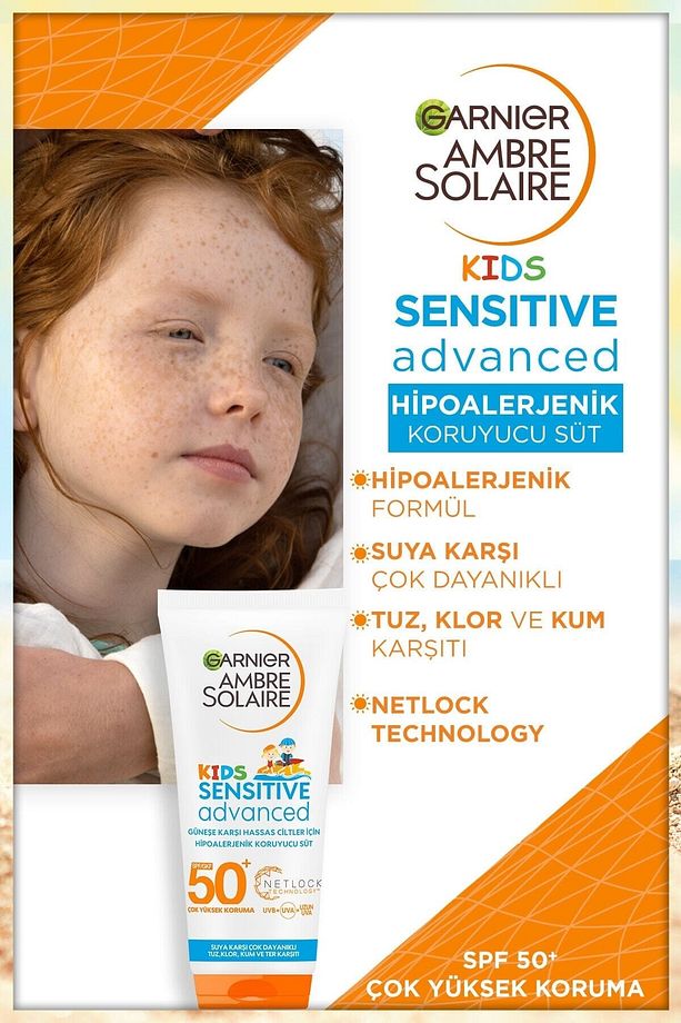 Ambre Solaire Sensitive Advanced Çocuk Güneş Koruyucu Süt Gkf50 200ml - 3