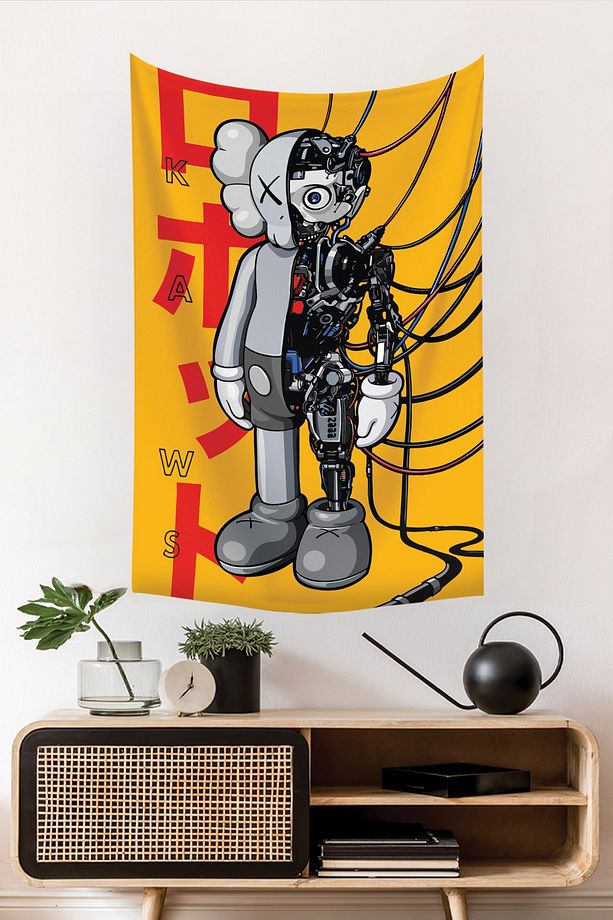 Kaws Robotik Duvar Örtüsü Halısı 140 X 100 Cm-70x100 Cm - 1