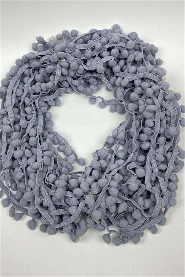 Gray Pompom Ribbon 10 m – Decorative Ribbon