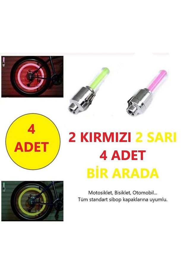 Hareket Sensörlü 4 Adet Sarı-kırmızı Set Işıklı Sibob Sibop Kapak - 1