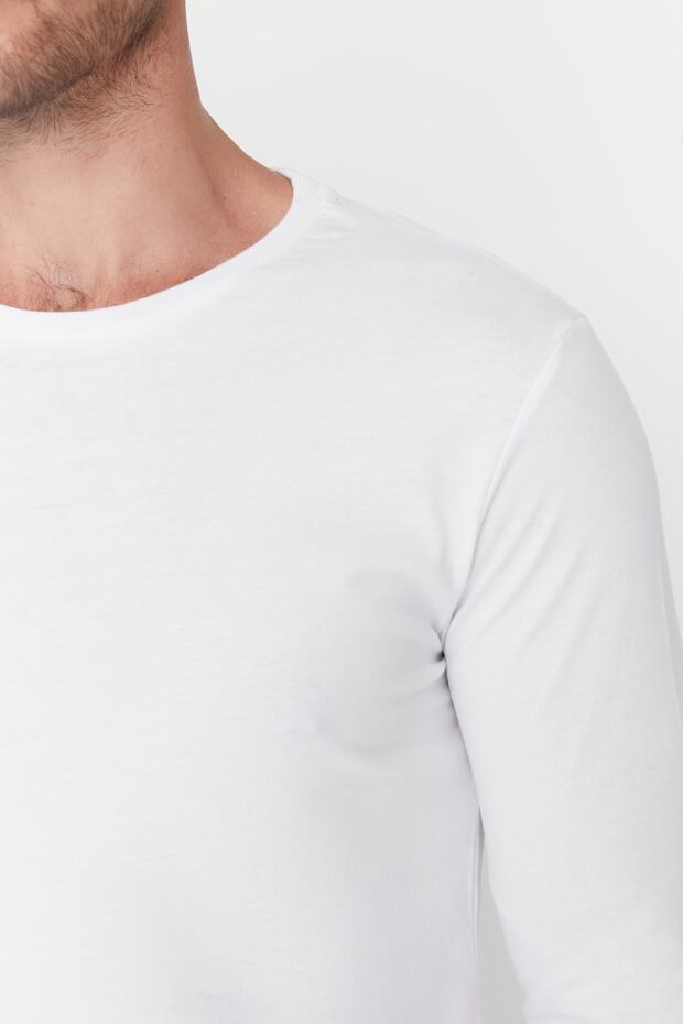 Antrasit Melanj-Beyaz-Siyah Regular/Normal Kesim 3'lü Paket %100 Pamuk Tok T-shirt TMNAW21TS0197 - 6