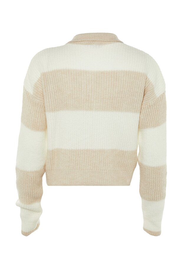 Weich strukturierter Strickpullover mit Farbblockdesign in Steinoptik - TWOAW22KZ0226 - 7