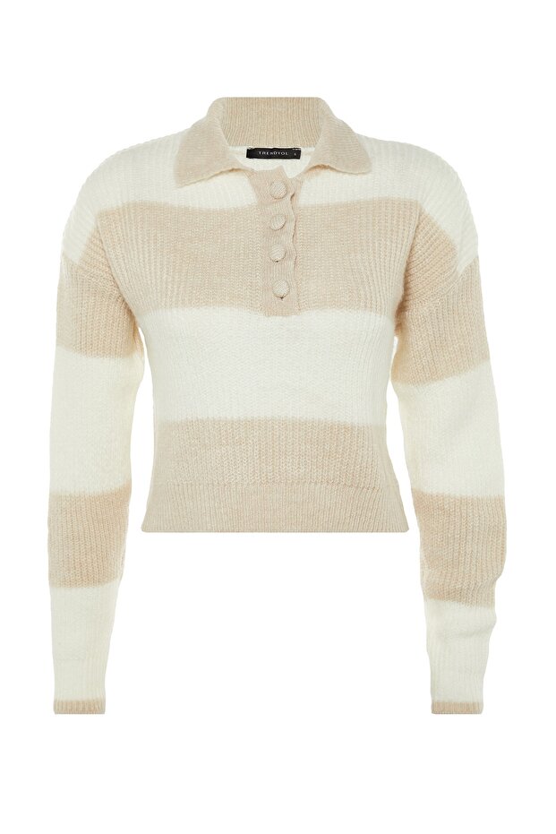 Weich strukturierter Strickpullover mit Farbblockdesign in Steinoptik - TWOAW22KZ0226 - 8