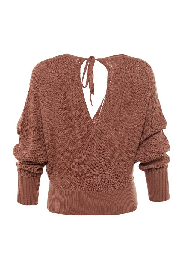 Dwurzędowy sweter z dzianiny Dried Rose TWOAW21KZ1277 - 7