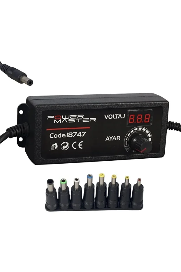 3 Volt - 24 Volt 2 Amper Çok Uçlu Ayarlı Kademeli Adaptör - 1