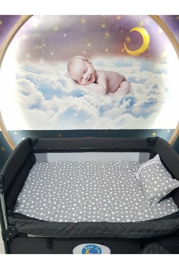 70x120 Baby Sleeping Set with Mosquito Net Thin Zigzag Pattern 12 Pieces Compatible with Park Cribs (crib is Excluded) - 2