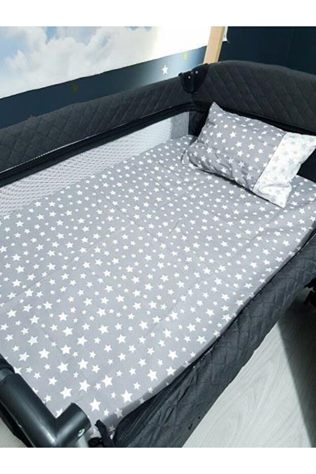 70x120 Baby Sleeping Set with Mosquito Net Star Pattern 12 Pieces Compatible with Park Cribs (crib is not included) - 2