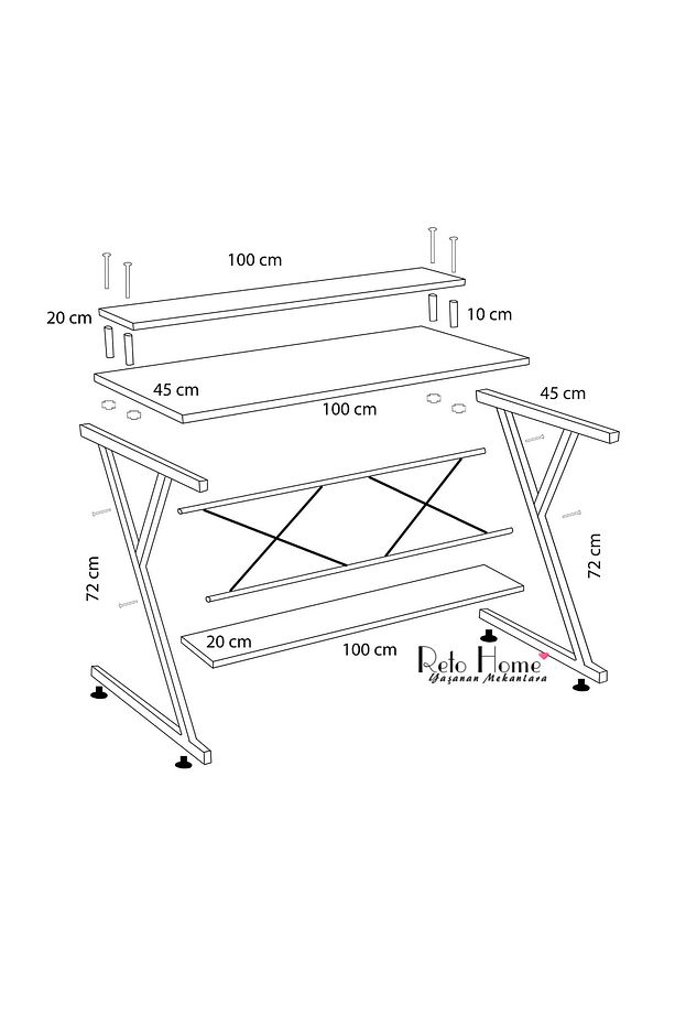 Retohome Modern Oyun Ve Çalışma Masası - 6