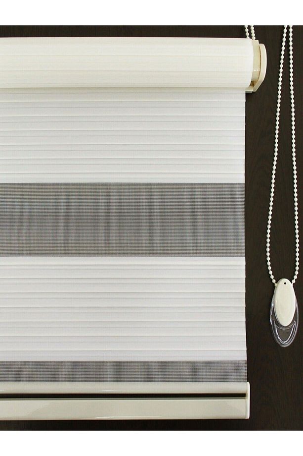 Geniş Pilise Krem Zebra Perde 130x260 - 3