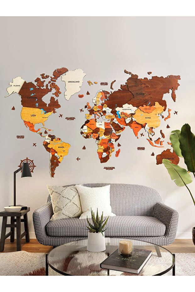 Ahşap Dünya Haritası - 1