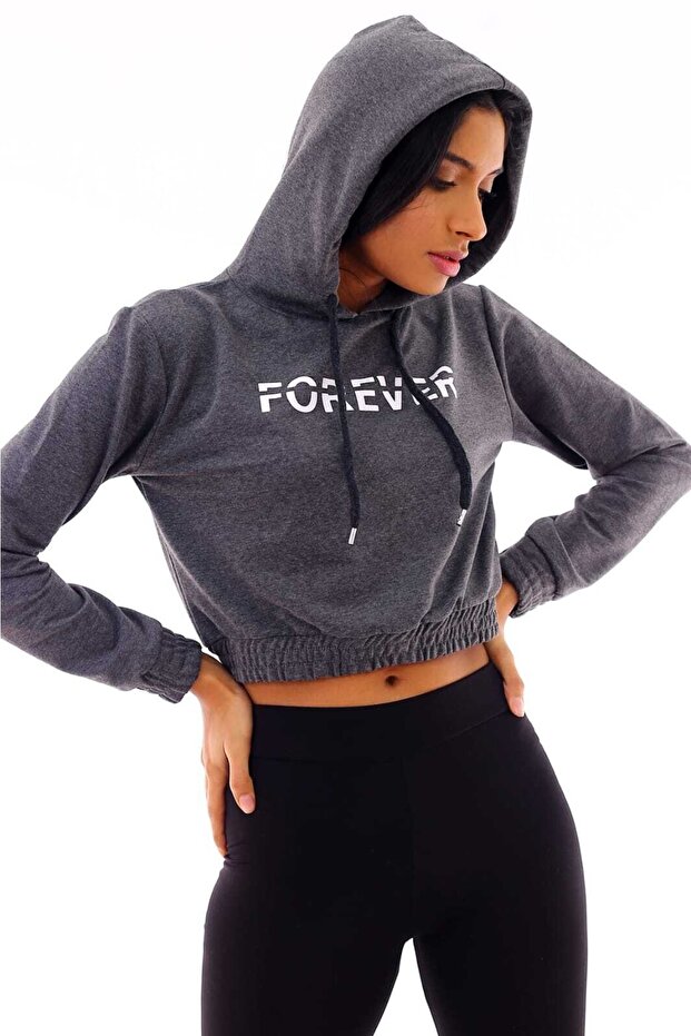 Printed Hooded Crop - 6