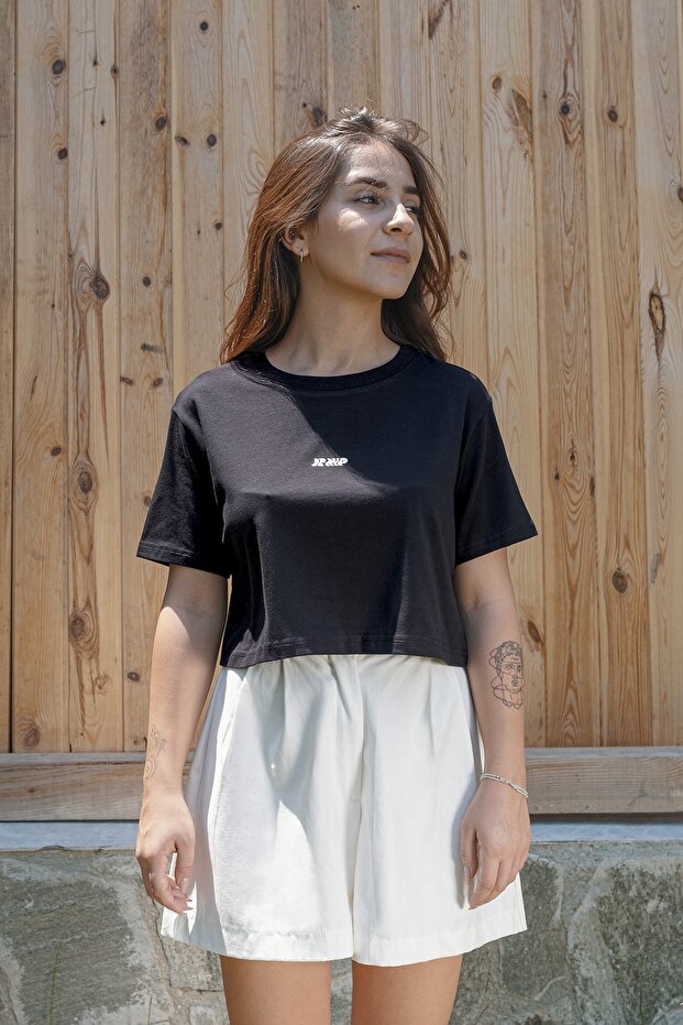 Siyah Crop T-shirt