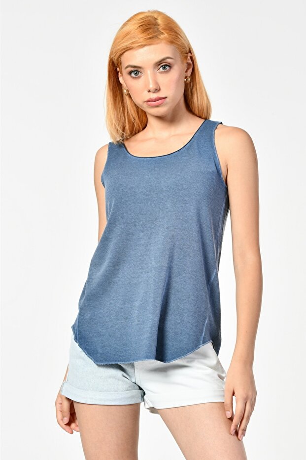 Indigo-Inido Likely Round Neck Tank Top