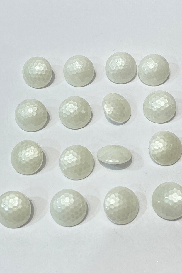 Cream Patterned Plastic Button 1 Pack 10 Pieces – Button - 6