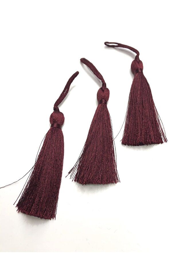 Burgundy Single Tassel 5 Pieces 7 cm – Decorative Ribbon
