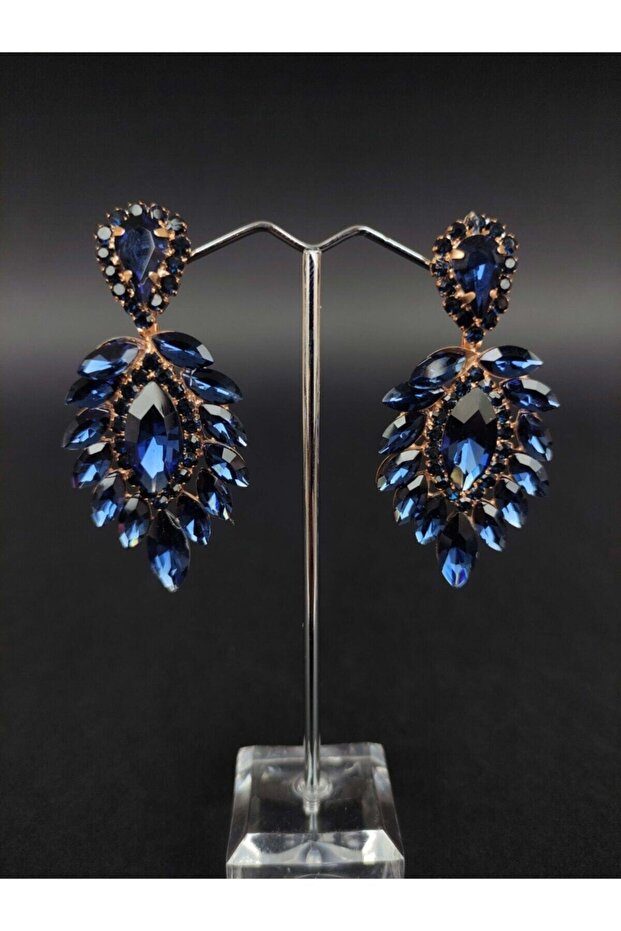 Navy Blue Crystal Stone Henna Wedding Bridal Earring – Bijoux Earring – Bijoux Earring – Bijoux Earring