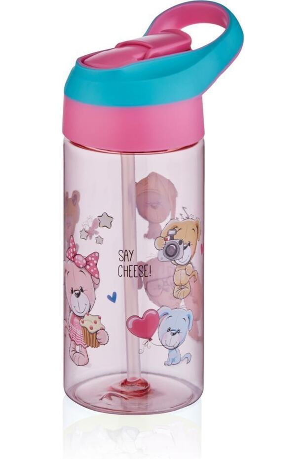 Tritan Children's Water Bottle with Straw 500ml Vgn0301 Pink