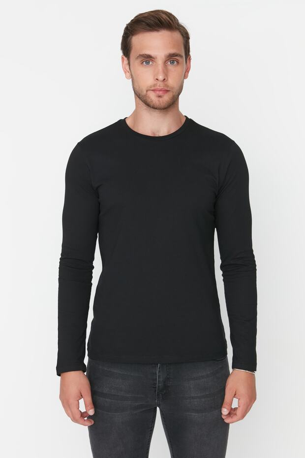 Antrasit Melanj-Beyaz-Siyah Regular/Normal Kesim 3'lü Paket %100 Pamuk Tok T-shirt TMNAW21TS0197 - 3