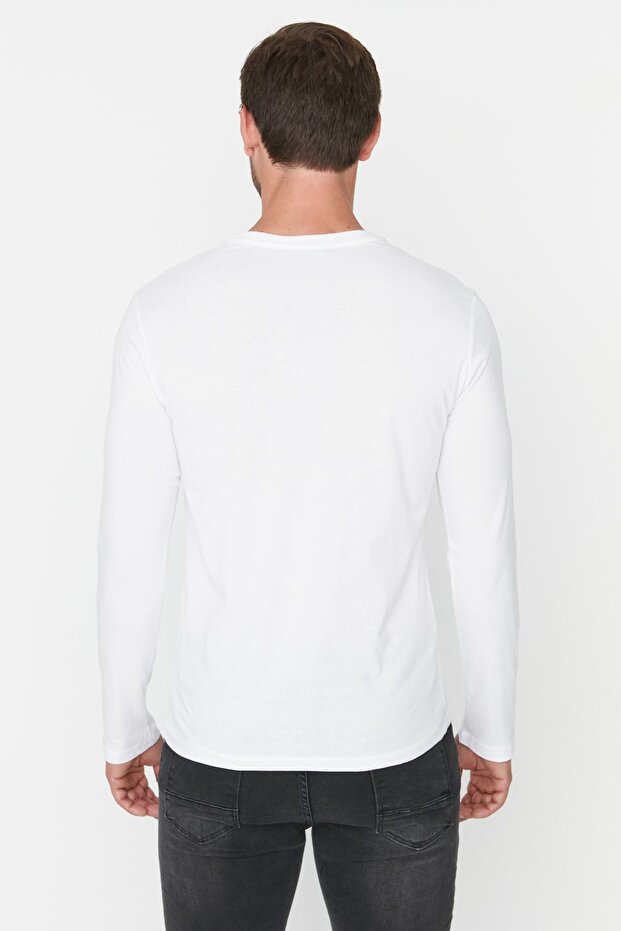 Antrasit Melanj-Beyaz-Siyah Regular/Normal Kesim 3'lü Paket %100 Pamuk Tok T-shirt TMNAW21TS0197 - 7