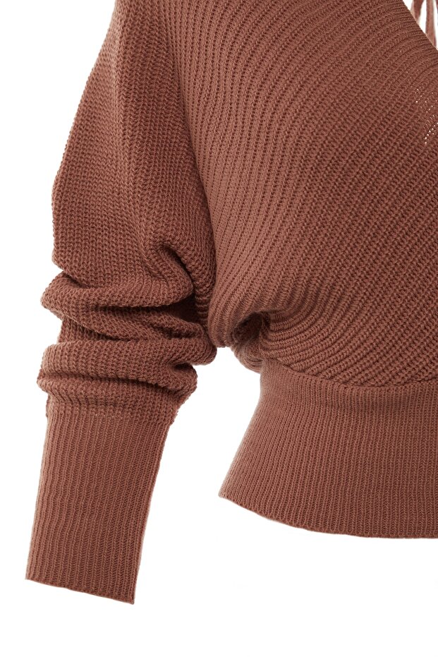 Dwurzędowy sweter z dzianiny Dried Rose TWOAW21KZ1277 - 6