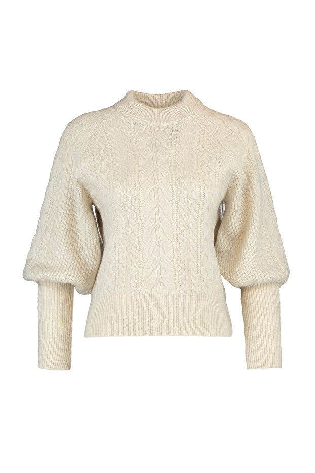 Steinweicher, strukturierter Zopfpullover aus Haar TWOAW21KZ0109 - 7