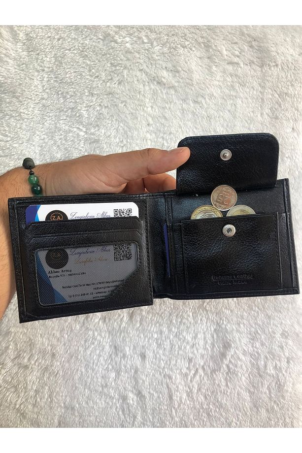 Kayader Collection 1.sınıf Kalite Hakiki Deri Çıtçıtlı Bozuk Para Hazneli Erkek Cüzdan - 2