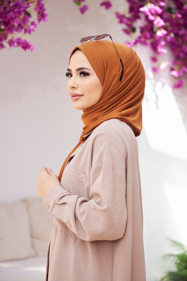 شال قطني ممشط نحاسي - 1