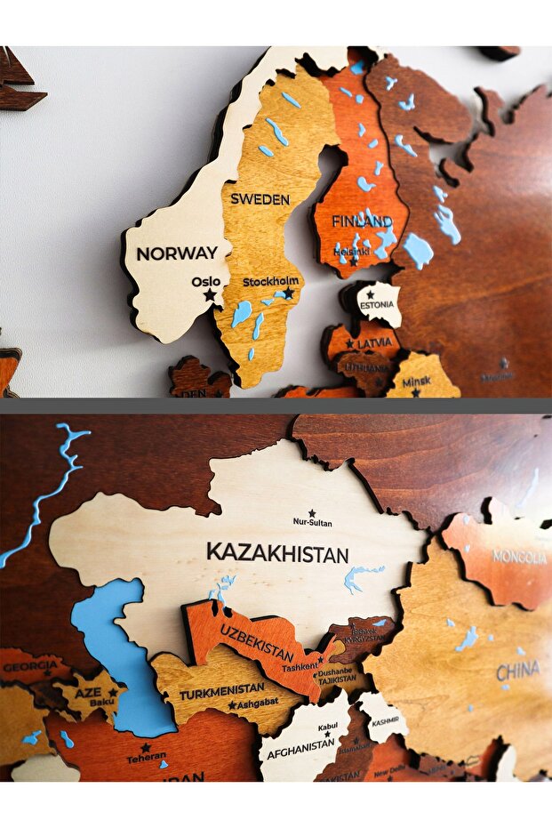Ahşap Dünya Haritası - 4