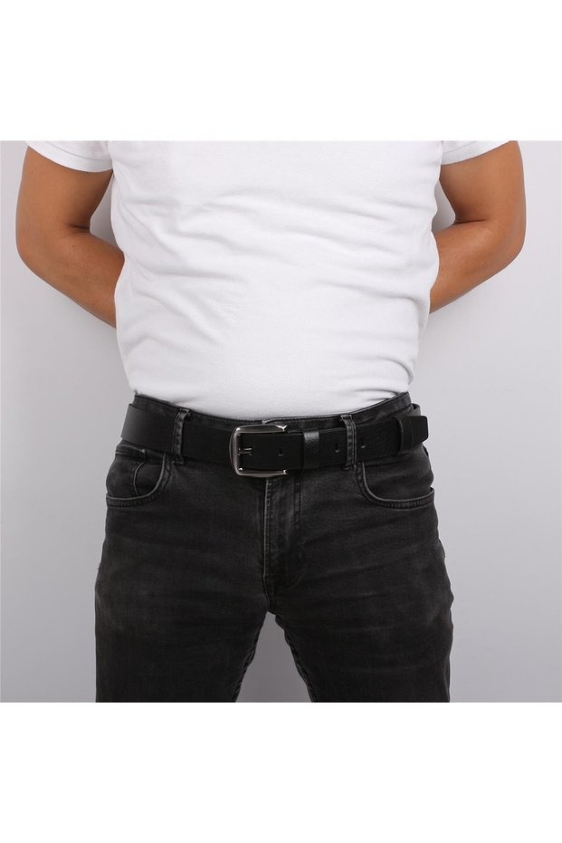 115 Cm Men's Genuine Black Jeans Belt