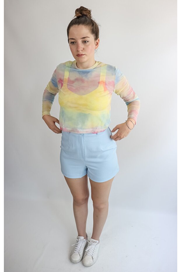 Buz Mavisi Şort - 3