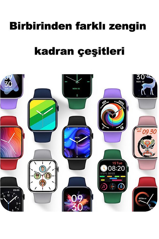Watch 7 Smartwatch 2022 Yeni Akıllı Saat Bluetooth Çağrı Konum Takip Siri Nfc Android Ios. - 4
